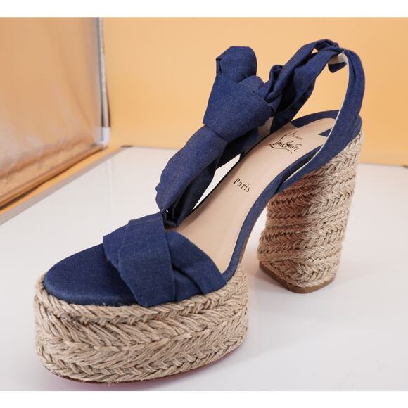 Christian Louboutin Mariza Du Desert 130 Platform Espadrille Sandal Size 41 11